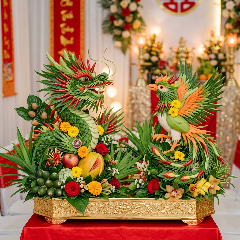 Tráp rồng phượng trái cây
