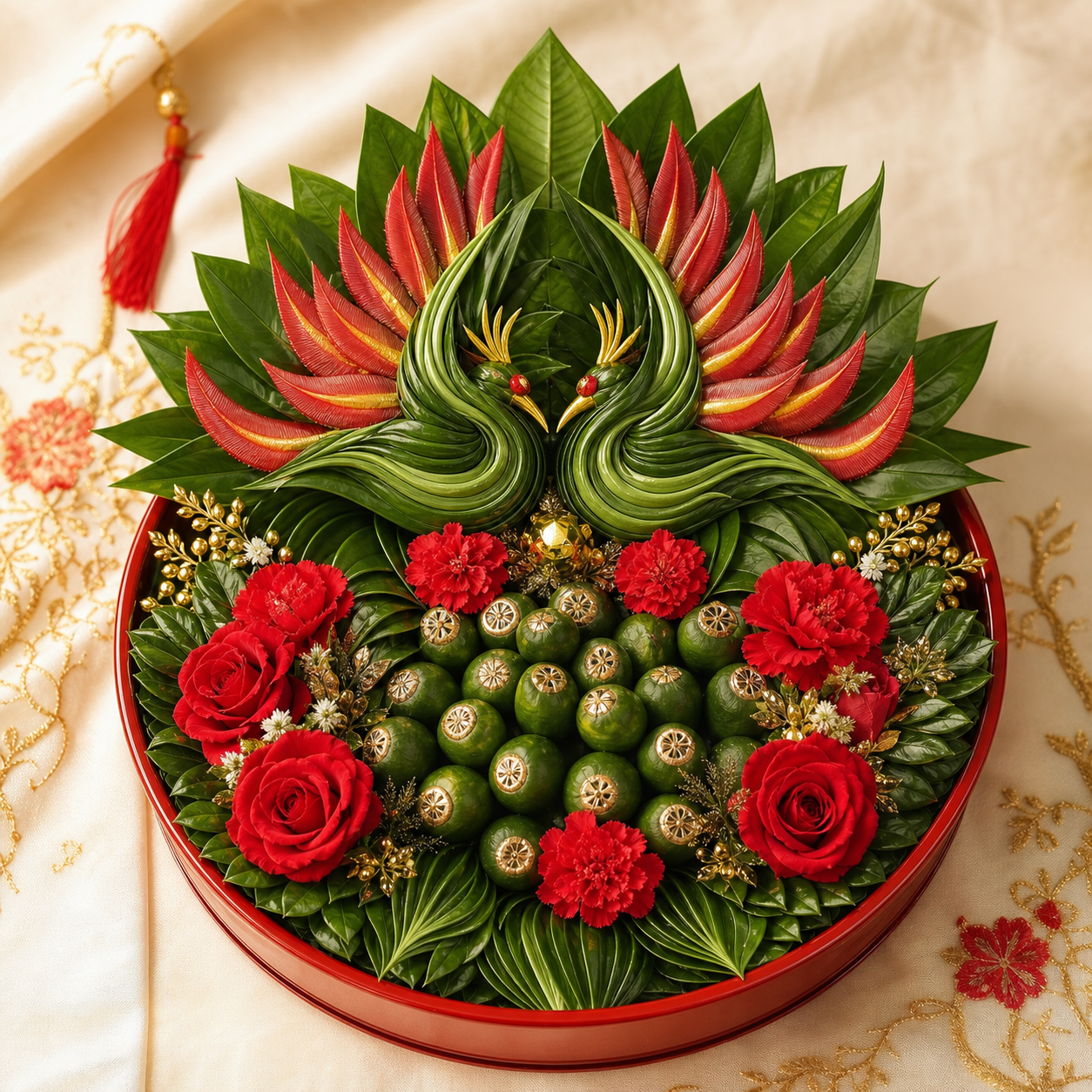 Mâm trầu cau cánh phượng