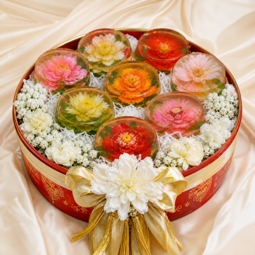 Mâm thạch rau câu hoa nổi