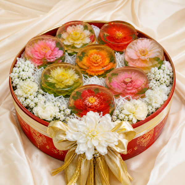 Mâm thạch rau câu hoa nổi