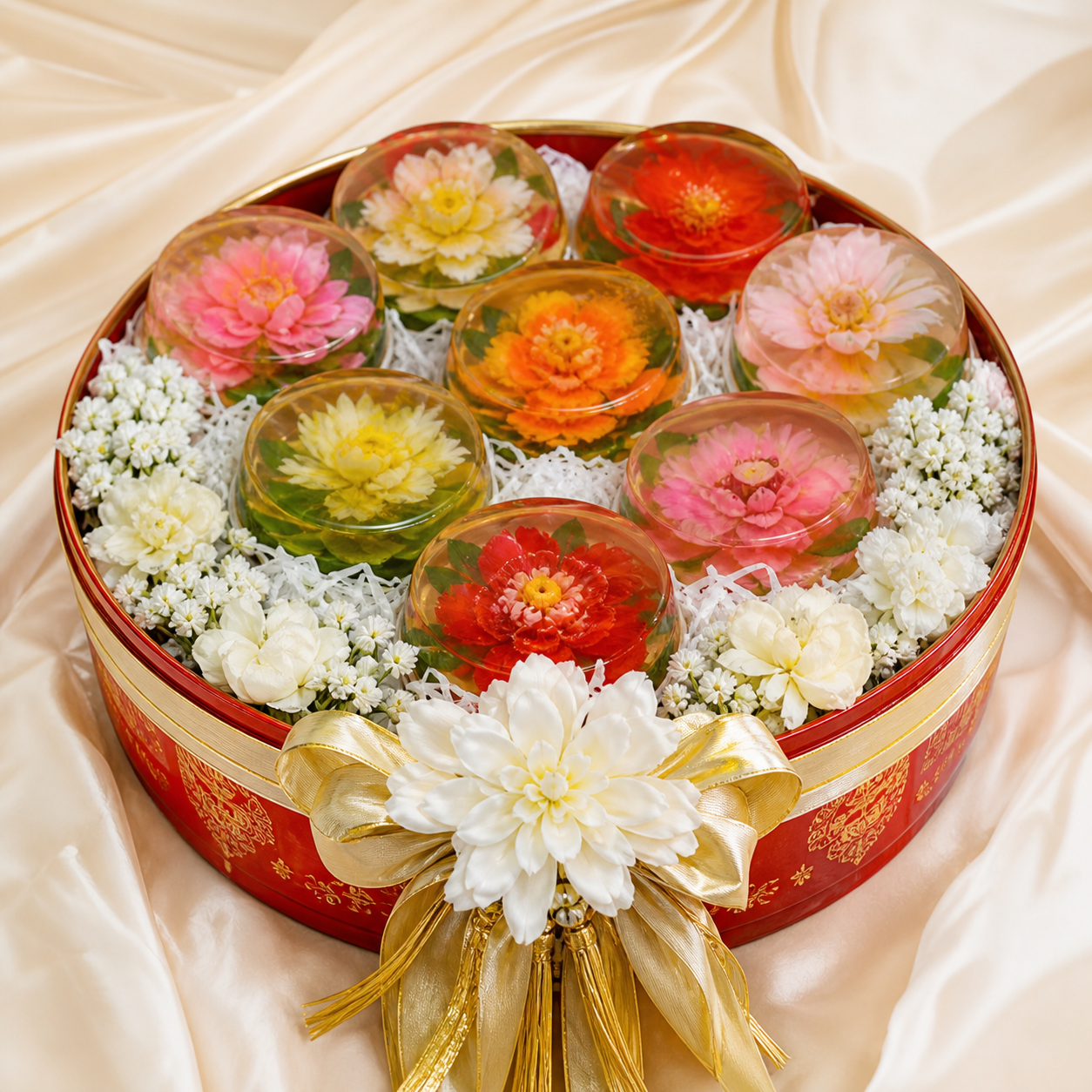 Mâm thạch rau câu hoa nổi