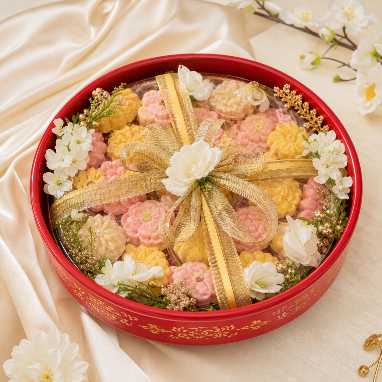 Mâm bánh quy hoa nổi