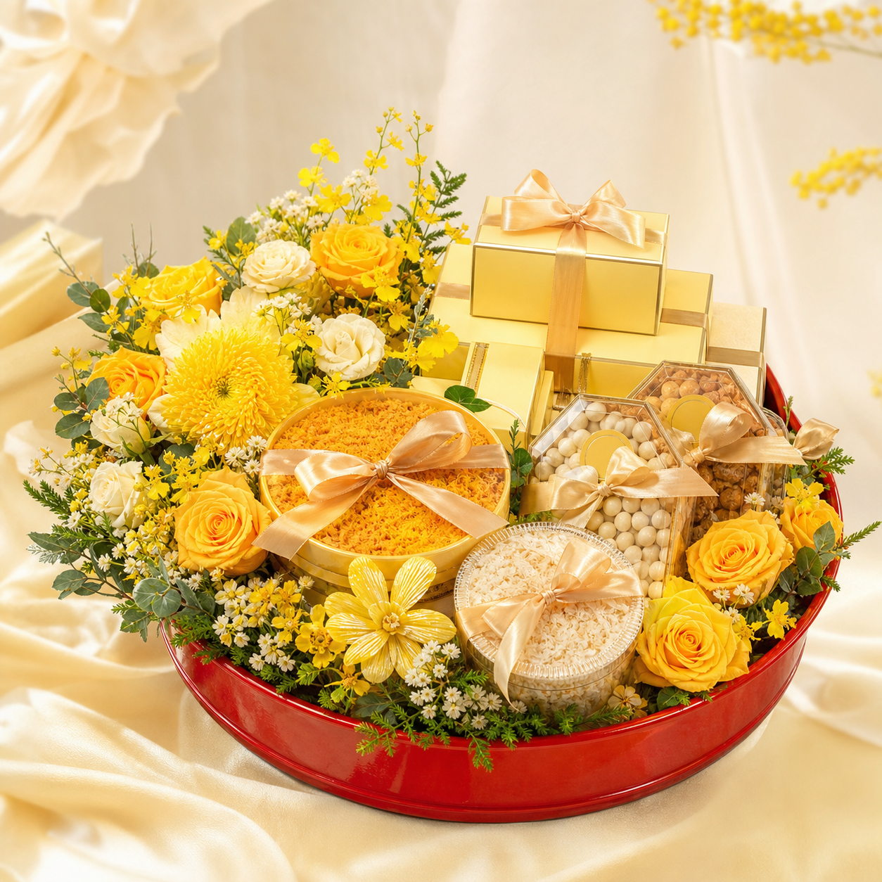 Mâm quả tone vàng mơ