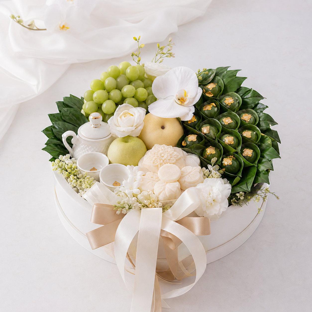 Mâm quả phong cách minimalist white
